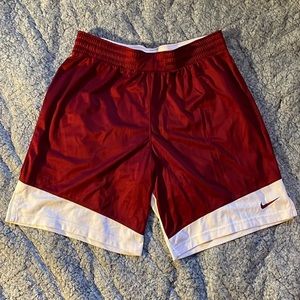 Nike basketball shorts (maroon/white)
